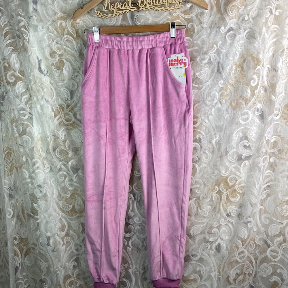 Nordstrom Zella velour purple pink sweatpants joggers velvet NWT Large 10/12